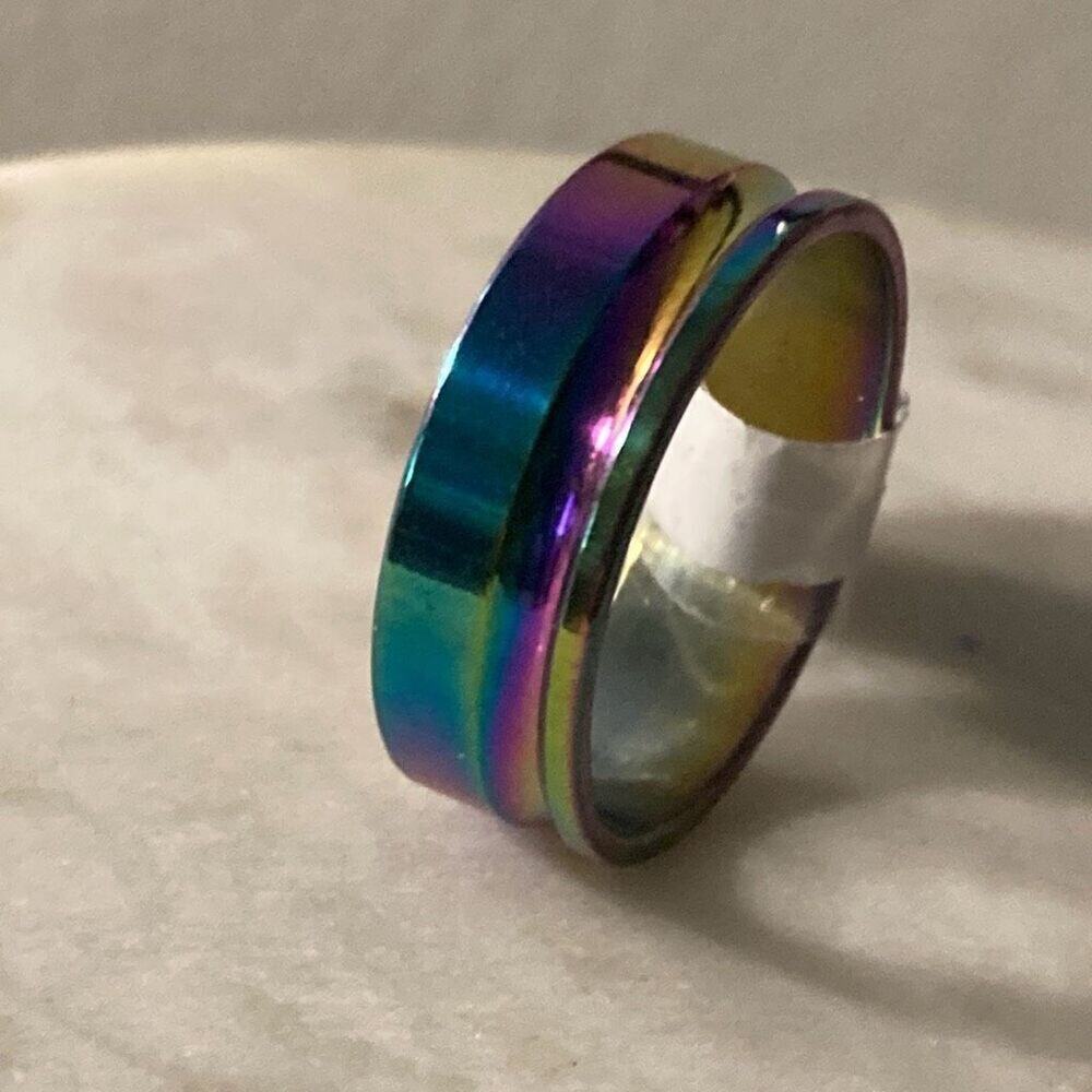 Stainless steel men’s unisex wedding band ring 9
